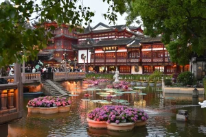 Le Yu Garden illuminé lors de mon voyage de 2 semaines en Chine