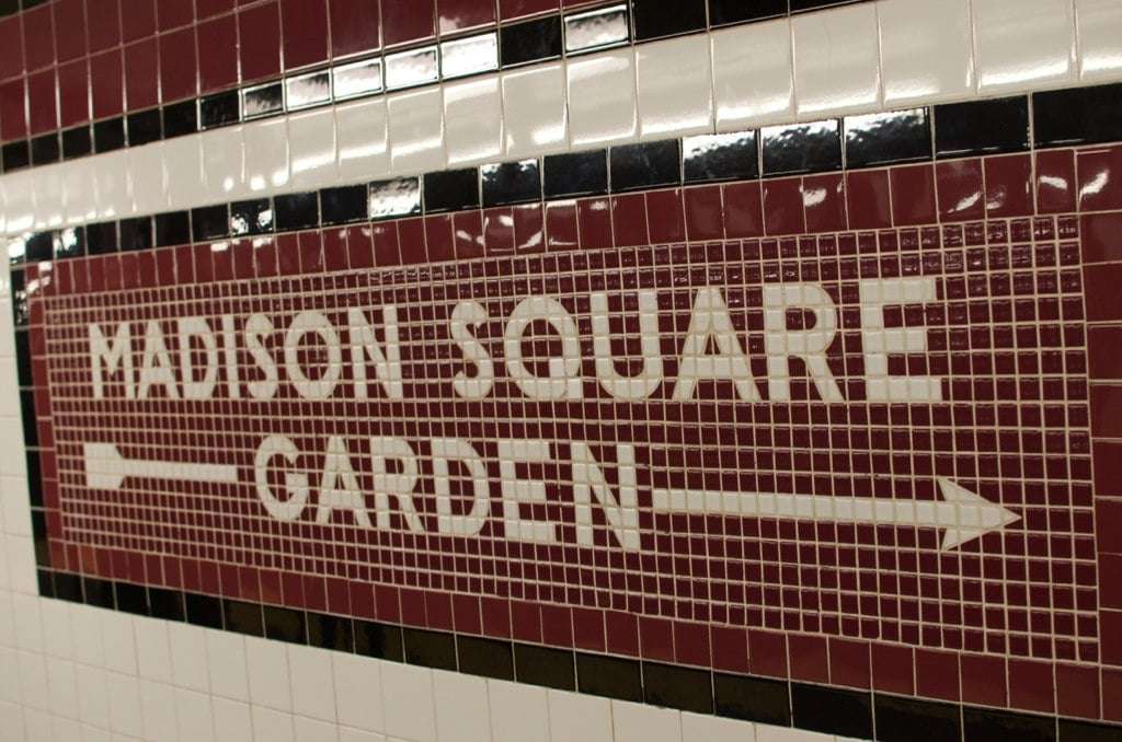 Madison Square Garden-Schild an der U-Bahn