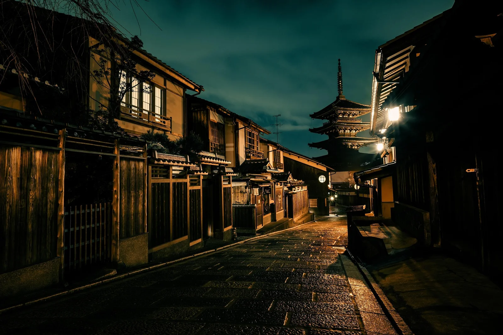 balade de nuit dans les ruelles pavées de Gion avant de rentrer dormir à l
